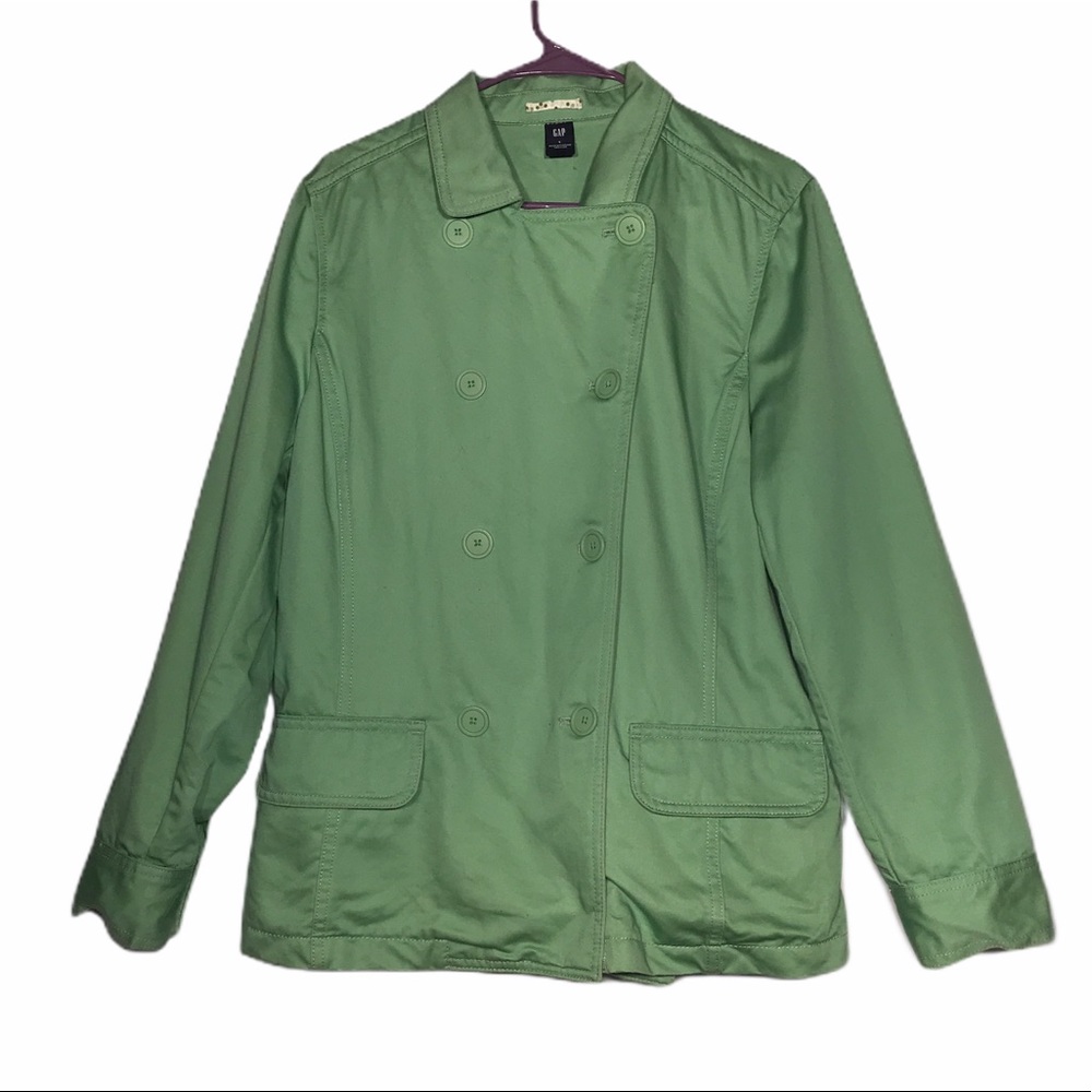 Gap Green Pea Coat 100% Cotton- Size Large
